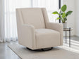 Sorrel Swivel Glider Accent Chair - Tall Back & Sloped Arms in Latte Fabric – view 1