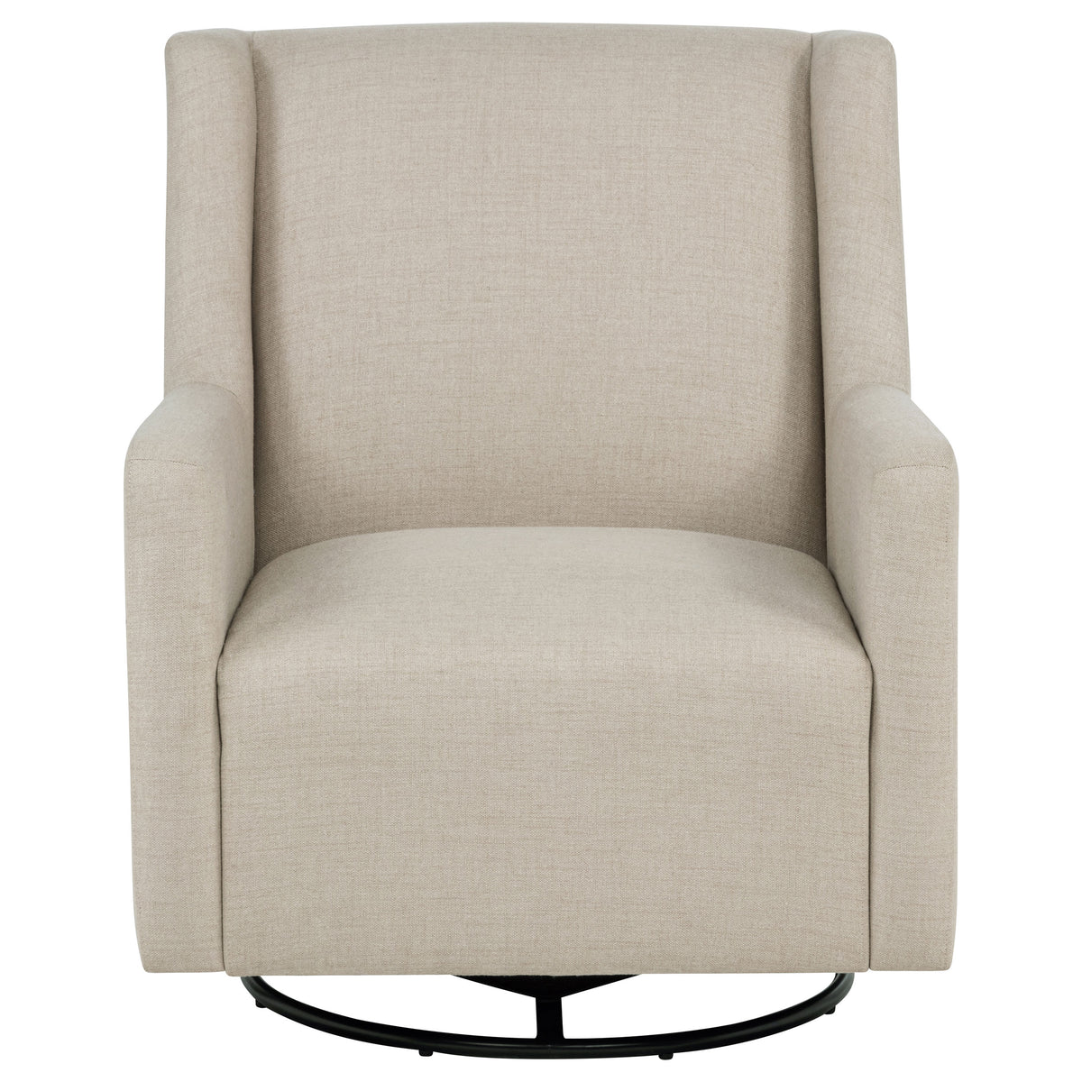 Sorrel Swivel Glider Accent Chair - Tall Back & Sloped Arms in Latte Fabric – view 3