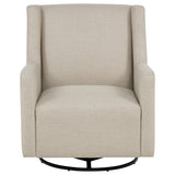 Sorrel Swivel Glider Accent Chair - Tall Back & Sloped Arms in Latte Fabric – view 3