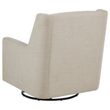 Sorrel Swivel Glider Accent Chair - Tall Back & Sloped Arms in Latte Fabric – view 6