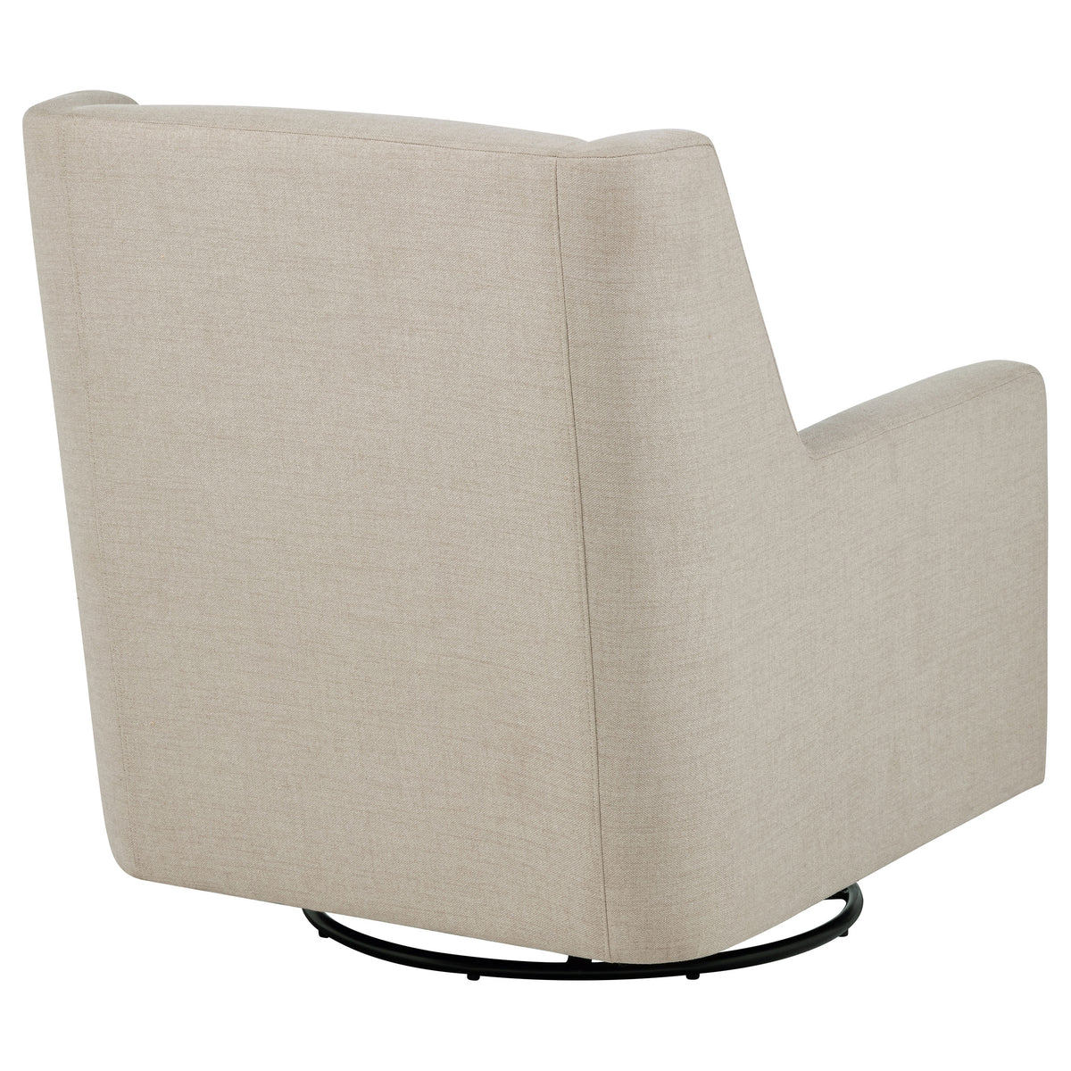 Sorrel Swivel Glider Accent Chair - Tall Back & Sloped Arms in Latte Fabric – view 7
