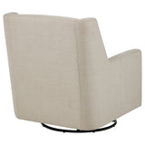 Sorrel Swivel Glider Accent Chair - Tall Back & Sloped Arms in Latte Fabric – view 7