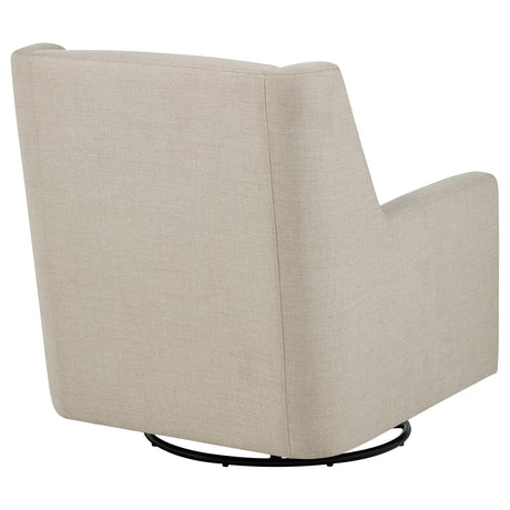Sorrel Swivel Glider Accent Chair - Tall Back & Sloped Arms in Latte Fabric – view 7