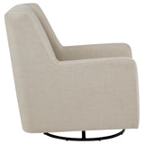 Sorrel Swivel Glider Accent Chair - Tall Back & Sloped Arms in Latte Fabric – view 8