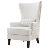 Pippin High Wingback Accent Chair - Latte Boucle with Silver Nailheads & Kidney Pillow – view 4