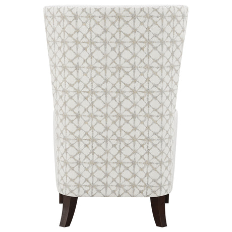 Pippin High Wingback Accent Chair - Latte Boucle with Silver Nailheads & Kidney Pillow – view 7