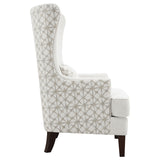 Pippin High Wingback Accent Chair - Latte Boucle with Silver Nailheads & Kidney Pillow – view 9