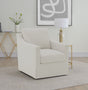 Winter Swivel Accent Chair & Lift-Top Storage Ottoman - Sloped Arms in Beige Fabric – view 1