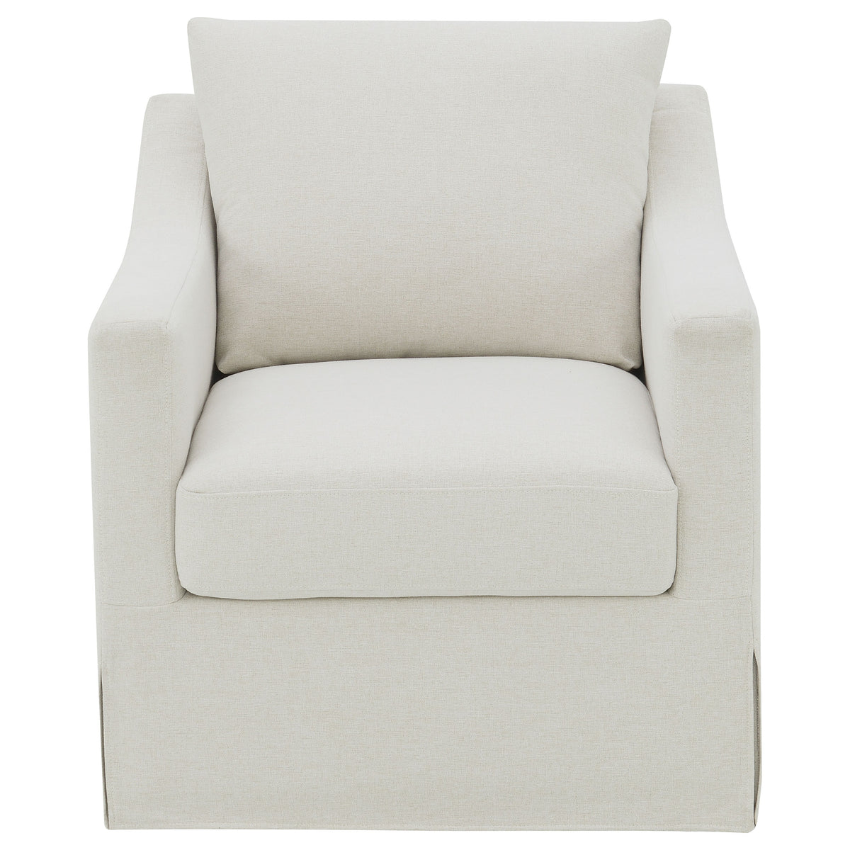 Winter Swivel Accent Chair & Lift-Top Storage Ottoman - Sloped Arms in Beige Fabric – view 4