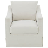 Winter Swivel Accent Chair & Lift-Top Storage Ottoman - Sloped Arms in Beige Fabric – view 4