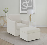 Winter Swivel Accent Chair & Lift-Top Storage Ottoman - Sloped Arms in Beige Fabric – view 13