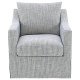 Winter Sloped Arm Swivel Accent Chair & Lift-Top Storage Ottoman - Transitional Grey Fabric – view 5