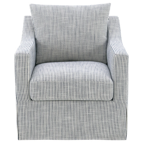 Winter Sloped Arm Swivel Accent Chair & Lift-Top Storage Ottoman - Transitional Grey Fabric – view 5