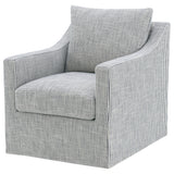 Winter Sloped Arm Swivel Accent Chair & Lift-Top Storage Ottoman - Transitional Grey Fabric – view 6