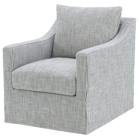 Winter Sloped Arm Swivel Accent Chair & Lift-Top Storage Ottoman - Transitional Grey Fabric – view 6