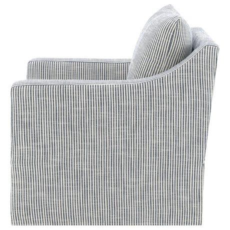 Winter Sloped Arm Swivel Accent Chair & Lift-Top Storage Ottoman - Transitional Grey Fabric – view 7