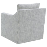 Winter Sloped Arm Swivel Accent Chair & Lift-Top Storage Ottoman - Transitional Grey Fabric – view 8