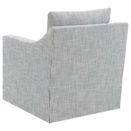 Winter Sloped Arm Swivel Accent Chair & Lift-Top Storage Ottoman - Transitional Grey Fabric – view 8