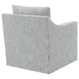 Winter Sloped Arm Swivel Accent Chair & Lift-Top Storage Ottoman - Transitional Grey Fabric – view 9