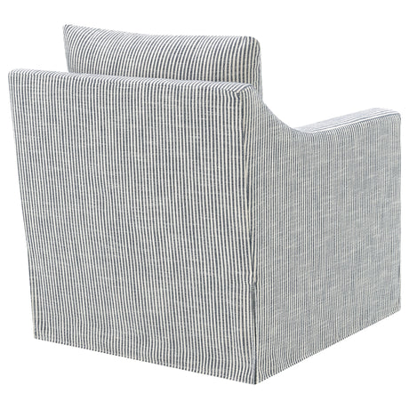 Winter Sloped Arm Swivel Accent Chair & Lift-Top Storage Ottoman - Transitional Grey Fabric – view 9