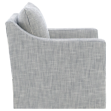 Winter Sloped Arm Swivel Accent Chair & Lift-Top Storage Ottoman - Transitional Grey Fabric – view 10