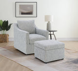 Winter Sloped Arm Swivel Accent Chair & Lift-Top Storage Ottoman - Transitional Grey Fabric – view 14