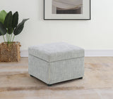 Winter Sloped Arm Swivel Accent Chair & Lift-Top Storage Ottoman - Transitional Grey Fabric – view 2