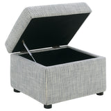 Winter Sloped Arm Swivel Accent Chair & Lift-Top Storage Ottoman - Transitional Grey Fabric – view 17