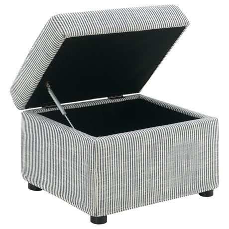 Winter Sloped Arm Swivel Accent Chair & Lift-Top Storage Ottoman - Transitional Grey Fabric – view 17