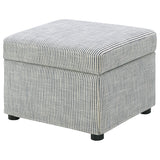 Winter Sloped Arm Swivel Accent Chair & Lift-Top Storage Ottoman - Transitional Grey Fabric – view 19