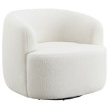 Hudson Faux Sheepskin Swivel Barrel Accent Chair