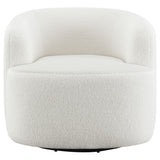 Hudson Faux Sheepskin Swivel Barrel Accent Chair - Cozy Ivory Sherpa with 360-Degree Swivel – view 3