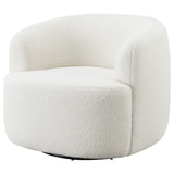 Hudson Faux Sheepskin Swivel Barrel Accent Chair - Cozy Ivory Sherpa with 360-Degree Swivel – view 4