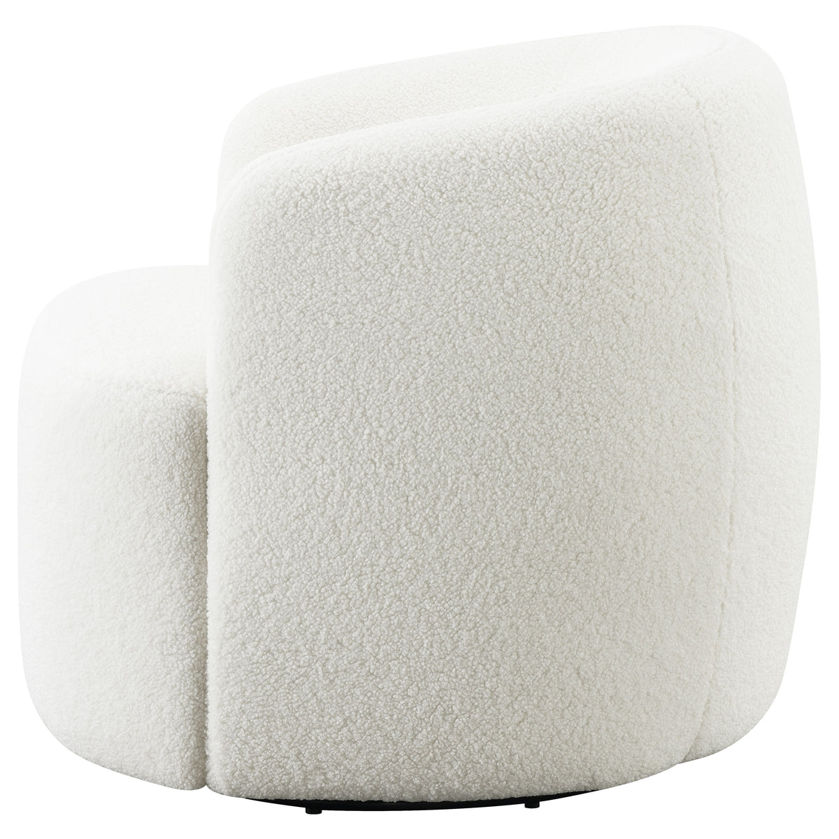 Hudson Faux Sheepskin Swivel Barrel Accent Chair - Cozy Ivory Sherpa with 360-Degree Swivel – view 5