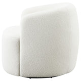 Hudson Faux Sheepskin Swivel Barrel Accent Chair - Cozy Ivory Sherpa with 360-Degree Swivel – view 5