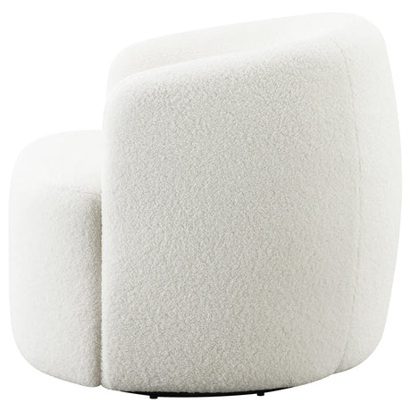 Hudson Faux Sheepskin Swivel Barrel Accent Chair - Cozy Ivory Sherpa with 360-Degree Swivel – view 5