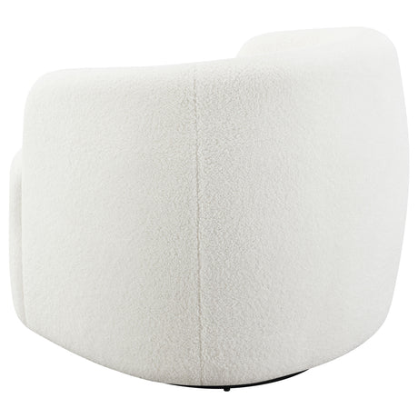 Hudson Faux Sheepskin Swivel Barrel Accent Chair - Cozy Ivory Sherpa with 360-Degree Swivel – view 6