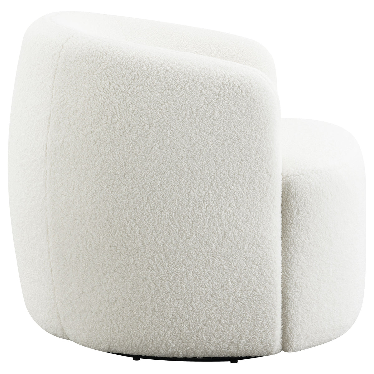 Hudson Faux Sheepskin Swivel Barrel Accent Chair - Cozy Ivory Sherpa with 360-Degree Swivel – view 8