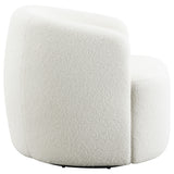 Hudson Faux Sheepskin Swivel Barrel Accent Chair - Cozy Ivory Sherpa with 360-Degree Swivel – view 8