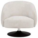 Dave Barrel Back Swivel Accent Chair - Beige Boucle on Matte Black Pedestal Base – view 3