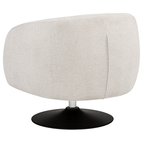 Dave Barrel Back Swivel Accent Chair - Beige Boucle on Matte Black Pedestal Base – view 6