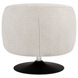 Dave Barrel Back Swivel Accent Chair - Beige Boucle on Matte Black Pedestal Base – view 7