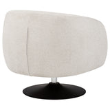 Dave Barrel Back Swivel Accent Chair - Beige Boucle on Matte Black Pedestal Base – view 8