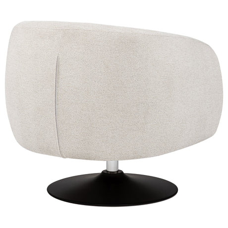 Dave Barrel Back Swivel Accent Chair - Beige Boucle on Matte Black Pedestal Base – view 8
