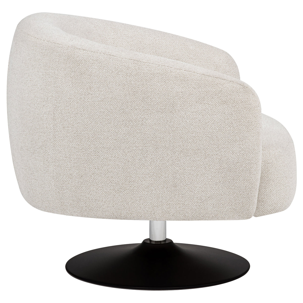 Dave Barrel Back Swivel Accent Chair - Beige Boucle on Matte Black Pedestal Base – view 9