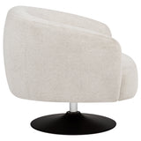 Dave Barrel Back Swivel Accent Chair - Beige Boucle on Matte Black Pedestal Base – view 9