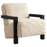 Fitzroy Faux Fur Accent Chair with Solid Wood Arms