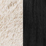 Fitzroy Faux Fur Accent Chair with Solid Wood Arms - Plush Latte Lounge Chair – view 11