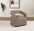 Westhill Boucle Swivel Accent Chair - Rounded Barrel Back in Rocky Road Brown – view 1