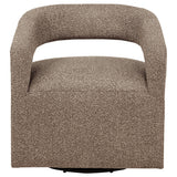 Westhill Boucle Swivel Accent Chair - Rounded Barrel Back in Rocky Road Brown – view 3